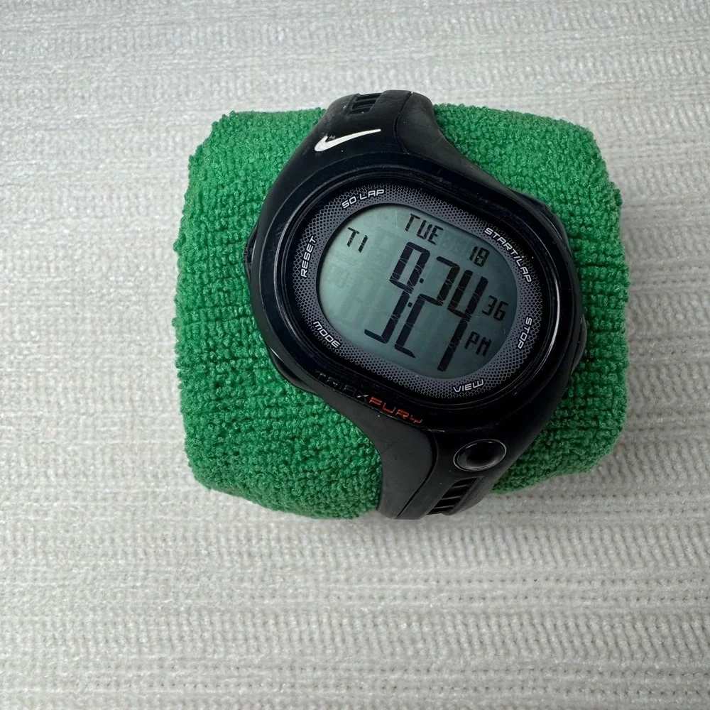 Nike Triax Fury 50 Lap Digital Watch Black Y2K WR0142-868 WG00-4000
